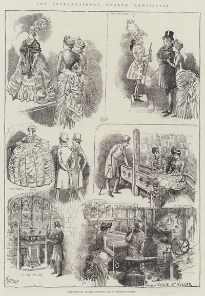 国际健康展，古董服装和古代伦敦的草图 作者 Alfred Courbould