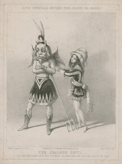 阿尔弗雷德·克劳奎尔（Alfred Crowquill）的草图来自朱利安（Julliens）bal masque：嫉妒的魔鬼 作者 阿尔弗雷德·克劳奎尔