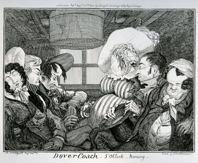 Dover Coach，早上5点钟，由George Cruikshank蚀刻，1826年 作者 阿尔弗雷德·克劳奎尔