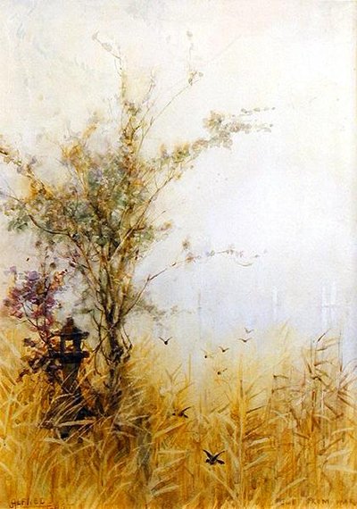 富士山，清晨，约1889年（纸上水彩）。 作者 东阿尔弗雷德