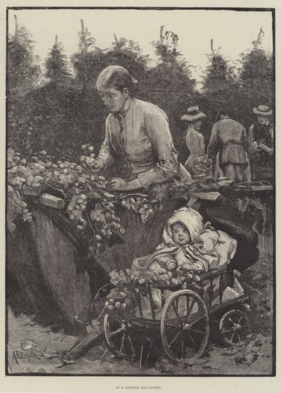 在Kentish Hop-Garden 作者 阿尔弗雷德·爱德华·埃姆斯利