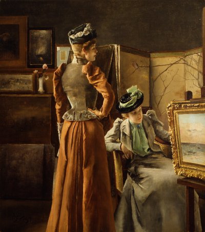 参观工作室 作者 阿尔弗雷德·埃米尔·史蒂文斯（Alfred Emile Stevens）