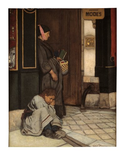 容忍乞讨（布面油画） 作者 阿尔弗雷德·埃米尔·史蒂文斯（Alfred Emile Stevens）
