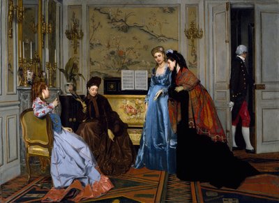 沙龙中的优雅人物，没有约会 作者 Alfred Emile Stevens