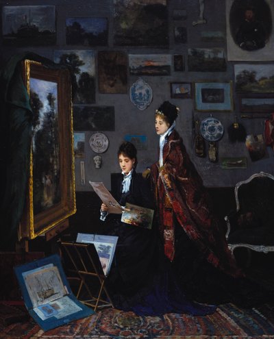在工作室 作者 阿尔弗雷德·埃米尔·史蒂文斯（Alfred Emile Stevens）