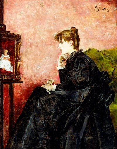 黑衣女郎 作者 阿尔弗雷德·埃米尔·史蒂文斯（Alfred Emile Stevens）