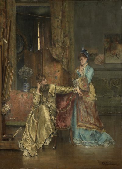 大约1870年的访问 作者 阿尔弗雷德·埃米尔·史蒂文斯（Alfred Emile Stevens）