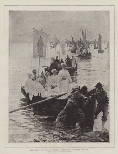 在Concarneau的赦免，布列塔尼，St Anne de Fouesnant的姐妹情谊 作者 Alfred Guillou
