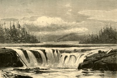 威拉米特河的瀑布》，1872年。   作者 阿尔弗雷德·哈拉尔