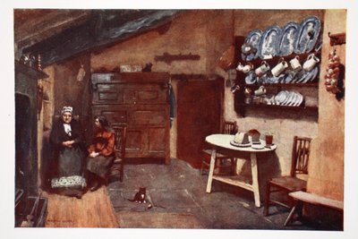 一个古老的旅馆厨房，Coniston，来自原始水彩画的照片组合，c.1920 作者 阿尔弗雷德·希顿·库珀