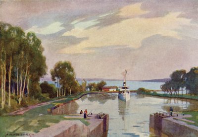 Sjotorp Locks，Gota Canal 作者 阿尔弗雷德·希顿·库珀