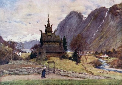 Sikne Fjord的Vik Stav教堂 作者 阿尔弗雷德·希顿·库珀