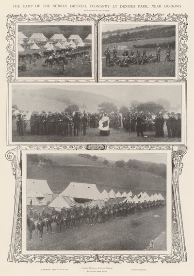 在Dorking附近的Denbies公园的萨里帝国Yeomanry的阵营 作者 Alfred Hugh Fisher