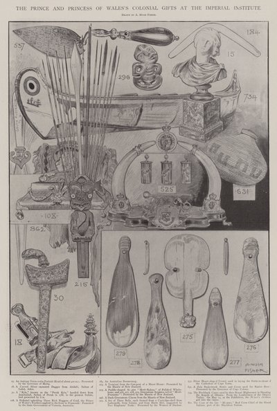 王子和威尔士王妃在帝国学院的殖民礼物 作者 Alfred Hugh Fisher