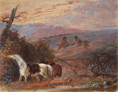 接近水牛城，约 1858 年（纸上水彩和水粉画） 作者 阿尔弗雷德·雅各布·米勒