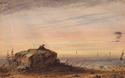 海岸，约 1837 年（纸面水彩画） 作者 阿尔弗雷德·雅各布·米勒