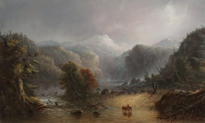 云爱休息的地方，约1850年（面板上的油） 作者 阿尔弗雷德·雅各布·米勒