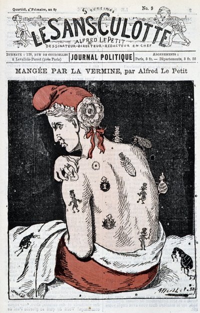 Marianne eaten by vermin - by Alfred Le Petitty, in “” Le Sans-Panlotte”” 作者 阿尔弗雷德·勒·佩蒂特