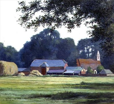 The Farm，West Parley，Dorsetshire，1909（tempera） 作者 阿尔弗雷德·赖斯·鲍德利
