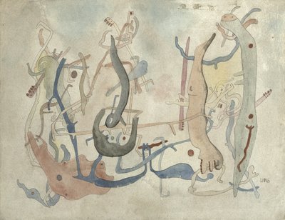 想象的形式，c.1939/40（钢笔、印度墨水和纸上水彩） 作者 阿尔弗雷德·奥托·沃尔夫冈·舒尔茨·沃尔斯