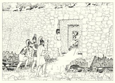卢西安的《真实的历史》：折磨岛入口（雕刻） 作者 阿尔弗雷德·佩恩·加内特