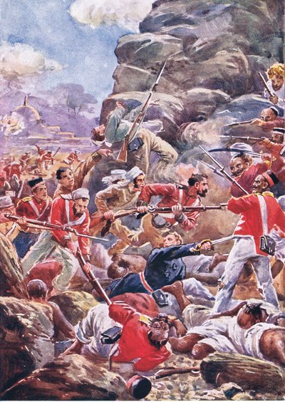 对德里的围攻：从1915年英国陆地和海上战役的插图中攻击突破口 作者 Alfred Pearse
