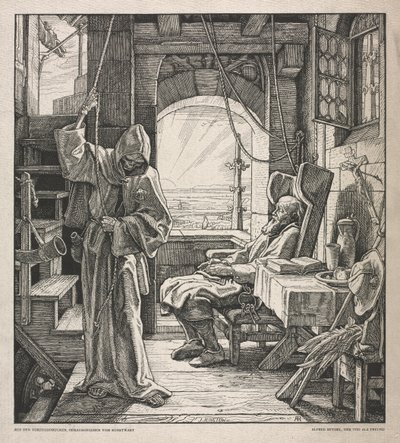 死亡之舞：作为朋友的死亡，1850年。 作者 阿尔弗雷德·雷特尔