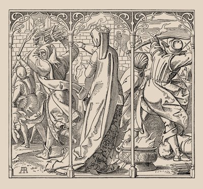 Die Nibelungen。女王如何下令烧毁大厅，1840-1841年。 作者 阿尔弗雷德·雷特尔