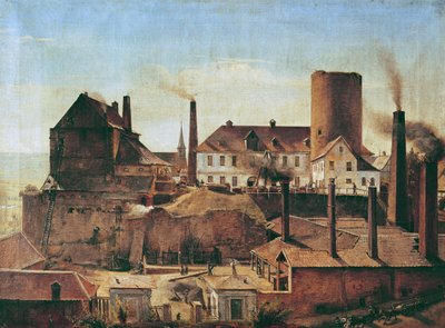 Burg Wetter的Harkort工厂，1834年 作者 阿尔弗雷德·雷特尔