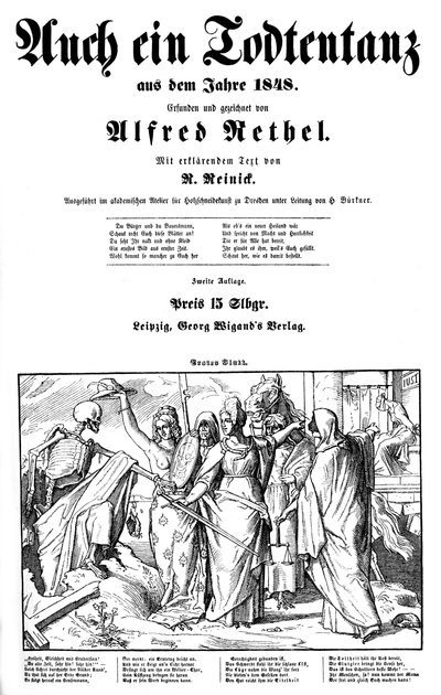 1848年的Totentanz。死亡被派遣到地球 作者 阿尔弗雷德·雷特尔