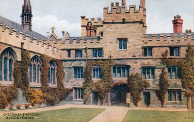 Gate Tower，First Court，Jesus Col，Oxford 作者 阿尔弗雷德·罗伯特·昆顿