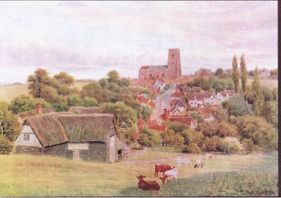 1912年Dent＆Sons Limited出版的The Church on the Hill，Kersey，Suffolk，The Cottages和Village Life of Rural England 作者 阿尔弗雷德·罗伯特·昆顿