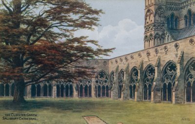 The Cloister Garth，索尔兹伯里大教堂 作者 阿尔弗雷德·罗伯特·昆顿