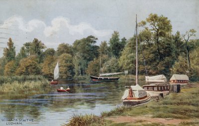 Ludham的Womack Staithe 作者 阿尔弗雷德·罗伯特·昆顿