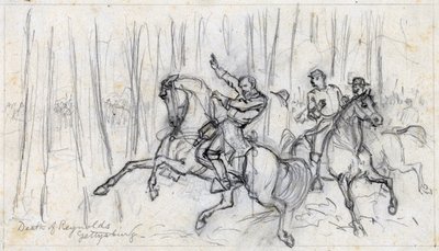 1863 年雷诺兹在葛底斯堡之死（绘图） 作者 阿尔弗雷德·鲁道夫·沃德