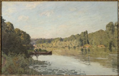 从Bougival，1873年的风景 作者 Alfred Sisley