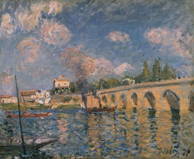 塞夫勒桥(The Pont de Sevres) 作者 Alfred Sisley