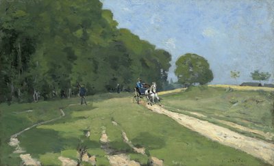 Courances附近的路径； Courances公园附近的小路，1868年 作者 阿尔弗雷德·西斯利