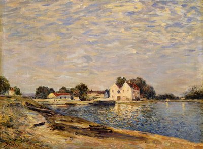 圣马梅斯，在河岸边；圣玛梅斯（Les Bord du Loing），1884年 作者 阿尔弗雷德·西斯利