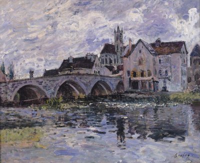 1887年莫雷河畔洛伊桥 作者 Alfred Sisley