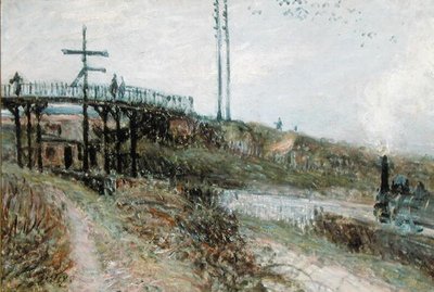 塞夫勒铁路上的人行桥，约1879年 作者 阿尔弗雷德·西斯利