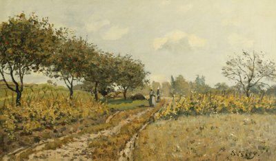 农村小路；农村小路，1876年 作者 阿尔弗雷德·西斯利