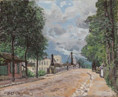 根尼维尔大街； La Route de Gennevilliers，1872年 作者 阿尔弗雷德·西斯利