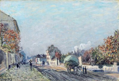 Une rue a Marly - 阿尔弗雷德-西斯莱（1839-1899 年）的画作，布面油画，38.1x55.9 厘米 作者 阿尔弗雷德·西斯利
