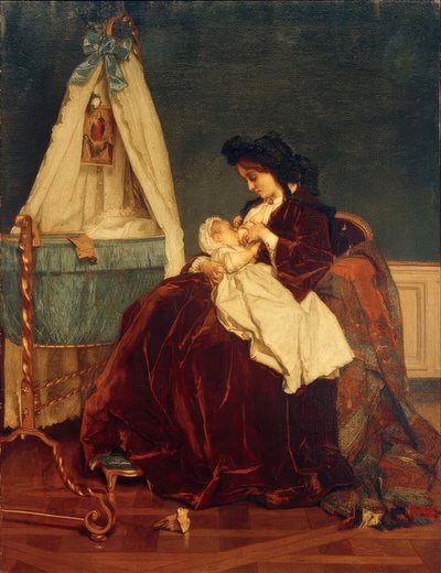 Alfred Stevens，艺术家的妻子和儿子Léopld 作者 阿尔弗雷德·埃米尔·史蒂文斯（Alfred Emile Stevens）