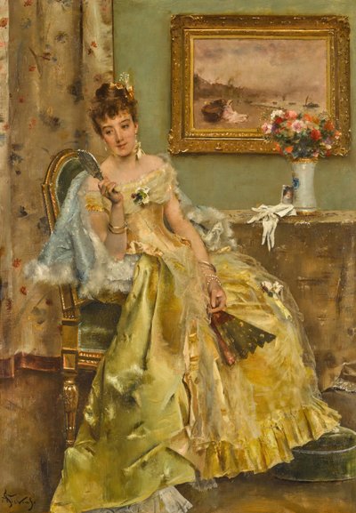 争吵。 作者 阿尔弗雷德·埃米尔·史蒂文斯（Alfred Emile Stevens）