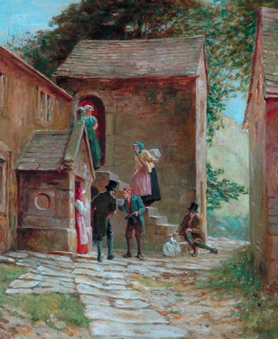 围场的看法与图，Kilnhurst，Todmorden，c.1860 作者 阿尔弗雷德·沃尔特·贝叶斯