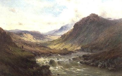 瀑布在Invergarry，Glen Till 作者 阿尔弗雷德·布良斯基