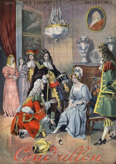 灰姑娘》，民间故事。1910 年左右，瓦卡利和卡雷在 "Les beaux tales "作品集 "Nos loisirs "中的插图。私人收藏。 作者 阿尔弗雷多和凯瑞·瓦卡里