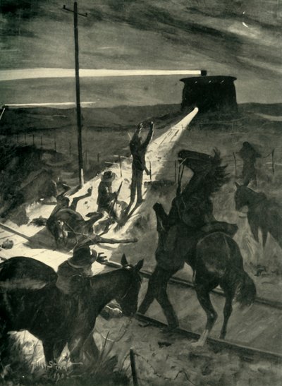 夜间试图穿越铁路的失败》，1902年。 作者 艾伦·斯图尔特